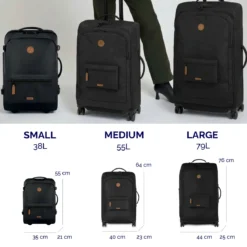 Weichschalenkoffer mit 4 Rollen S Getaria